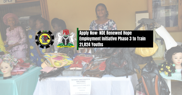 Apply Now: NDE Renewed Hope Employment Initiative Phase 3 to Train 21,824 Youths